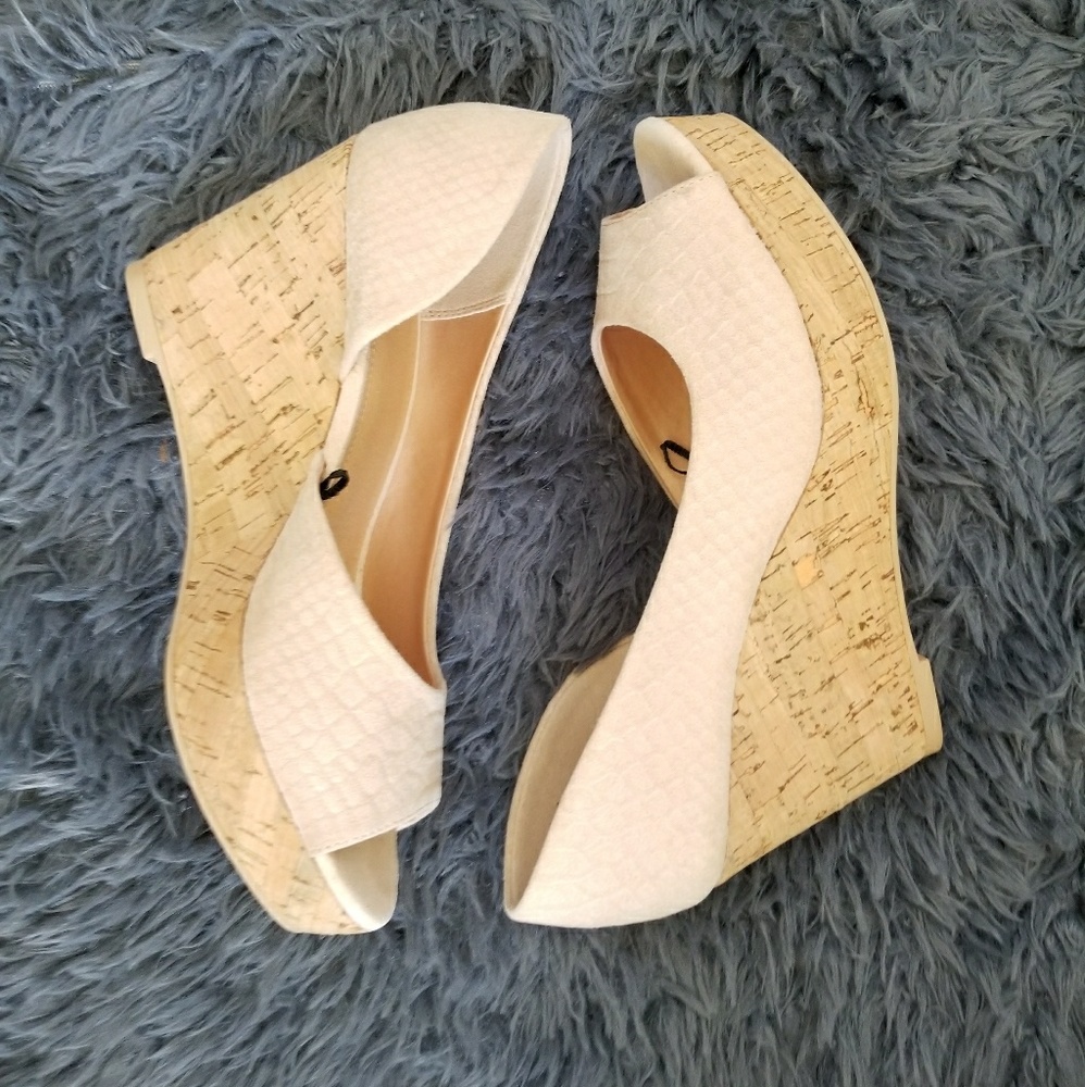 H&M Pale Pink Suede Wedges Size 37/6
